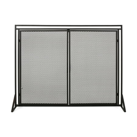

Kolten Modern Iron Fireplace Screen Matte Black