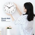 thumbnail image 3 of Wmool Horloge Murale Silencieuse Sans Tic-Tac 8 Pouces Quartz Horloge Ronde à Pile Maison G6, 3 of 8