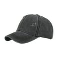 thumbnail image 2 of TOPTIE Women 3-Stripe Ponytail Baseball Cap Distressed Washed Messy High Bun Ponytail Hat-Black, 2 of 7