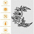 thumbnail image 3 of Line Drawing Flowers Metal Wall Art Decor Matte Style Wall Hanging Decor Silhouette Wall Art, 3 of 7