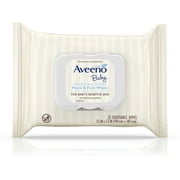 AVEENO Hand & Face Baby Wipes with Oat Extract 25 ea (Pack of 6)