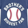 thumbnail image 3 of Instant Message - Brother's Biggest Fan - Youth Girls Fitted Short Sleeve T-Shirt, 3 of 6