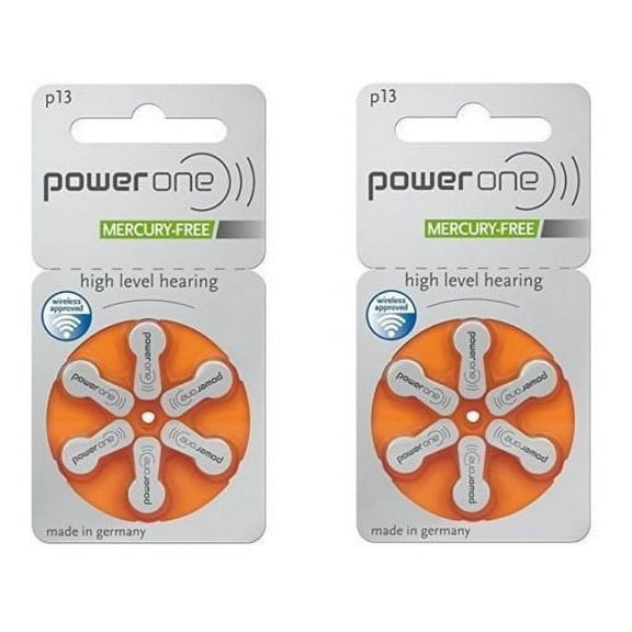NEW 12 pcs Power One PowerOne Hearing Aid Batteries size P13 Expire Early 2021