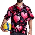 thumbnail image 4 of Valentine's Day Love Men's Short Sleeve Beach Shirts, Casual Printed Button Down Poplin Shirt Summer., 4 of 6