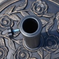 thumbnail image 4 of Outsunny 19" Round Decorative Resin Rose Floral Umbrella Pole Holder with Bronze Finish, 4 of 6