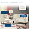thumbnail image 6 of Modway Prospect 2 Piece Performance Velvet Loveseat and Armchair Set in Ivory, 6 of 7