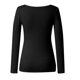 thumbnail image 4 of Moda mujer Slim Casual cuello cuadrado manga larga sólido camiseta blusa Tops Fridja  ghj987+5077, 4 of 5