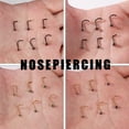 thumbnail image 2 of ZS 9Pcs 20g Claw Round Crystal Nose Ring Piercing Mix Color Cubic Zirconia Nostril Piercing L Shaped/Nose Screws Nose Stud Piercing, 2 of 4