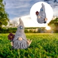 thumbnail image 2 of Adorable gnomo de jardín de resina coloreada, gnomo para el hogar, decoración artesanal., 2 of 4