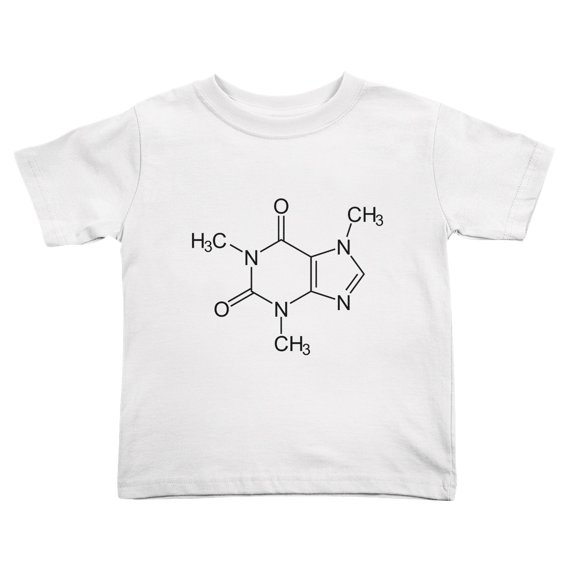 Coffee Chemistry Chemical Compound Lover Science Funny Toddler T-Shirts for Boys Girls (White, Youth S)