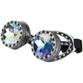 thumbnail image 2 of SAYFUT Kaleidoscope Vintage Steampunk Goggles Rainbow Rave Glasses with Crystal Glass Prism Steampunk Cyber Real Crystal Rainbow Lenses, 2 of 5