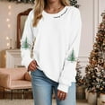 thumbnail image 2 of zaveiop Sweatshirt for Women Novelty Casual Long Sleeve Christmas Tree Print Crewneck Printed Pullover Oversized Cute Loose Thermal Comfort Tops (Z1-White, L), 2 of 3