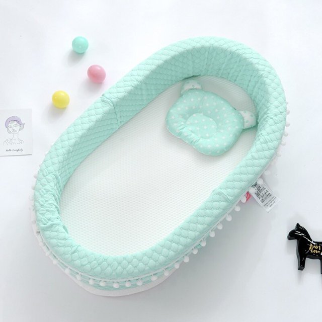Cuna portátil para bebé, nido de algodón suave, cuna biónica para recién nacido Fivean unisex