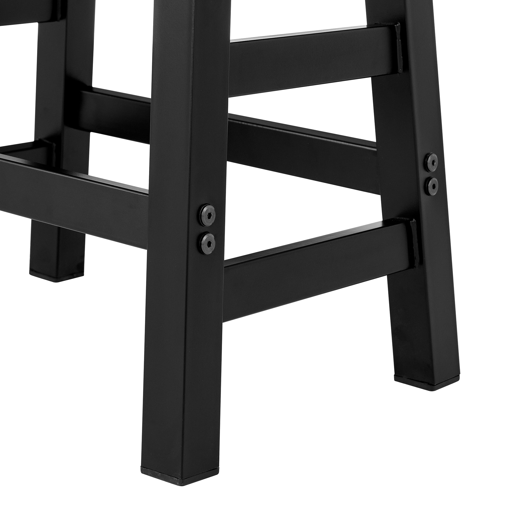 Pomona Rustic Industrial Barstool – 20” Backless Counter Stool with Solid Pine Wood Seat and Black Metal Legs – Farmhouse Seating for Dining Room, Kitchen, or Office