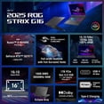 thumbnail image 2 of ASUS ROG Strix G16 Gaming Laptop, 16” FHD+ 165Hz/3ms, GeForce RTX 5070Ti 12GB GDDR7, AMD Ryzen 9 8940HX, 16GB DDR5-5600, 1TB PCIe Gen 4 SSD, Wi-Fi 6E, Win11 Home,RGB Backlit KB,w/Lifetime Office, 2 of 9