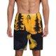 thumbnail image 1 of Balery Sunset River Pine Trees Pantalones cortos de pijama de punto de algodón para hombre con cinturilla y bolsillos-Large, 1 of 6