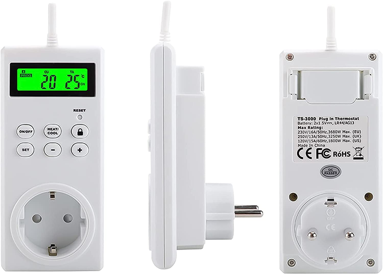 Wireless Thermostat Outlet Programmable ireless Plug in Thermostat