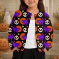 thumbnail image 2 of JFTTX Girls Halloween Cardigan Long Sleeve Button Down Sweaters for Girls Hallowmas Funny Graphic Fall Winter Jackets, 2 of 4