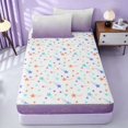 thumbnail image 4 of Homewish White Purple Ombre Zipper Full Size Comforter Sets with Fitted Sheet and 2 Pillowcases for Girls, Metallic Gold Zipper Bedding Set, 4 of 7