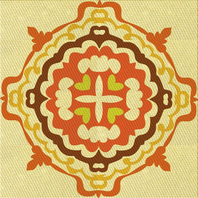 Ahgly Company Tapis d'Intérieur Lavable à la Machine, Carré, Transitionnel, Orange, Tapis de Zone, 8 Pieds Carré