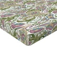 thumbnail image 2 of Ambesonne Paisley Fitted Sheet, Vintage Style Floral, Twin Size, Purple White Green, 2 of 3