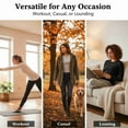 thumbnail image 6 of COUVER Women's Long Sleeve Crew Neck Classic Fit T-Shirt Heather Gray Large, 6 of 6