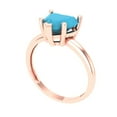 thumbnail image 2 of 2 ct Heart Cut Simulated Turquoise Solitaire 18K Rose Gold Womens Engagement Ring, 2 of 5