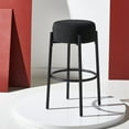thumbnail image 4 of SAFAVIEH Couture Paisleigh Round Backless Bar Stool, Black, 4 of 11
