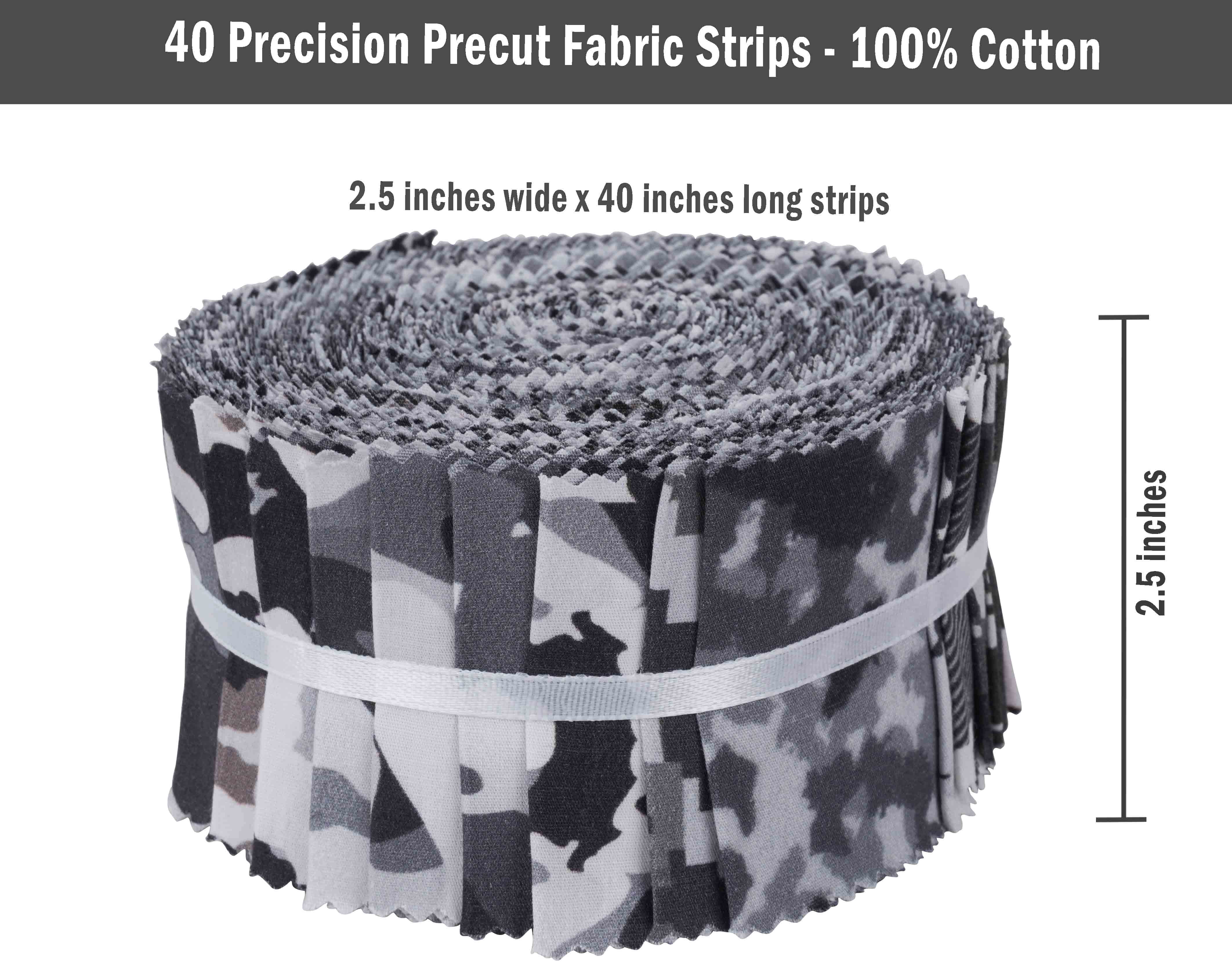 Soimoi 40Pcs Tie Dye Print Cotton Precut Fabrics For Quilting Craft Strips 2.5x42inches Jelly Roll - Black