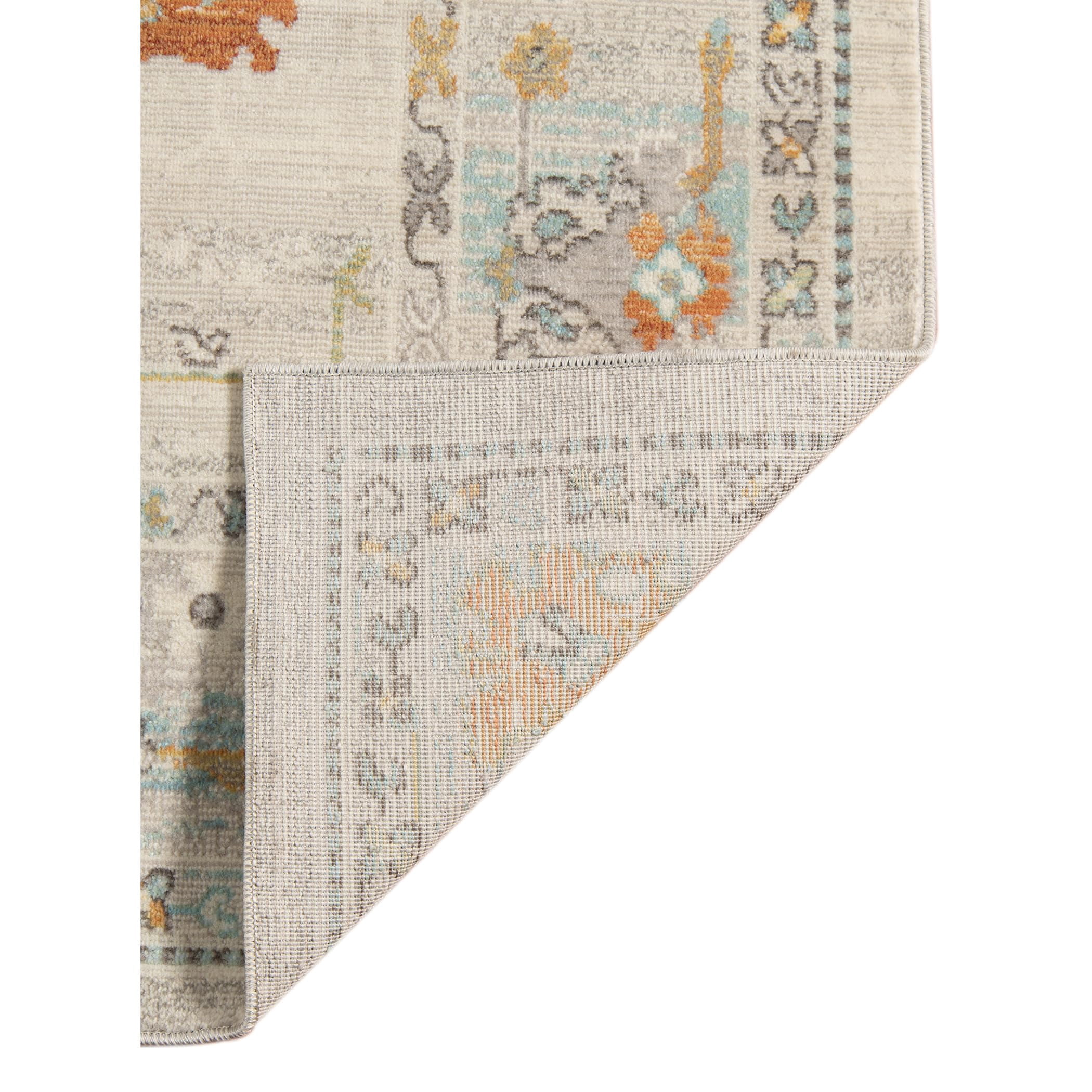 Luxee Designs Bohemian Style Bordered Indoor/Outdoor Area Rug 2x3 for High Traffic Area - Beige/Blue