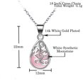 thumbnail image 3 of Emma Manor EM  14k White Gold Plated  Synthetic Pink Moonstone Necklace Earring Women Jewelry Set, 3 of 7