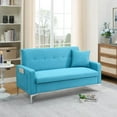 thumbnail image 6 of Knubmt 2 Seat Loveseat Sofa with Metal Legs, Comfortable Fabric Sofa Couch for Living Room, Apartment, Home, Office, Bedroom, Blue, 6 of 6