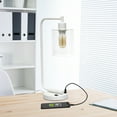 thumbnail image 4 of Simple Designs 18.8" Industrial Lantern Desk Lamp w/ USB Port, White, w/ LED Bulb Included, 4 of 8