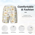 thumbnail image 3 of Rocae Rabbit And Milk Tea for Men's Swim Trunks Quick Dry With Two Side Pockets and One Lined Patch Pocket3X-Large, 3 of 9