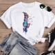 thumbnail image 3 of Camiseta de manga corta con cuello redondo y estampado de dinosaurio para mujer, moda de los años 90, con dibujos animados, para verano, 3 of 5