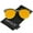 Smoke-Gold / Orange Mirror, variant on - Oversize Transparent Half-Frame Mirrored Flat Lens Round Sunglasses 68mm - 58mm