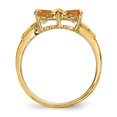 thumbnail image 2 of 14K Yellow Gold Ring Band Birthstone (11) November Citrine Heart, Size 7, 2 of 5