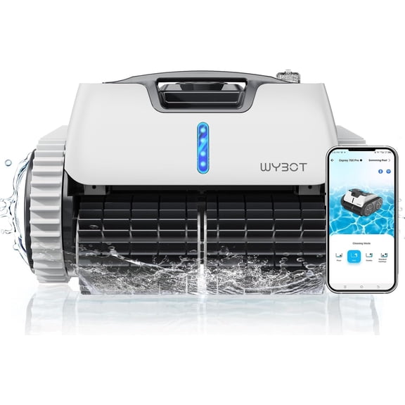 Restored WYBOT Osprey 700 Pro Robotic Pool Cleaner, Wall Climbing Pool Vacuum, 65W Excellent Power, Smart Navigation, 9200mAH Large Battery, LED Indicator, Robot Pool Vacuum for Inground Pools