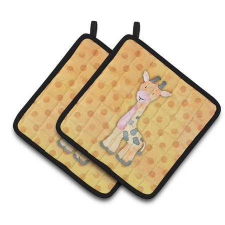 

Caroline s Treasures Polkadot Griaffe Watercolor Pair of Pot Holders