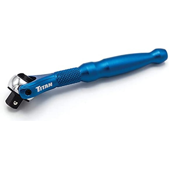 Titan Tools 11316 Tête Pivotante 1/4 Pouce x 4 Pouces 90 Dents Micro Cliquet - Bleu