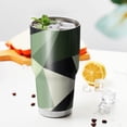 thumbnail image 3 of 30oz Green and Beige Modern Art Geometric Tumblers Stainless Steel Tumbler with Lid and Straw,Vacuum Insulated Double Wall Travel Tumbler Cups Mug with Cleaning Brush for Coffee,Tea, 3 of 7