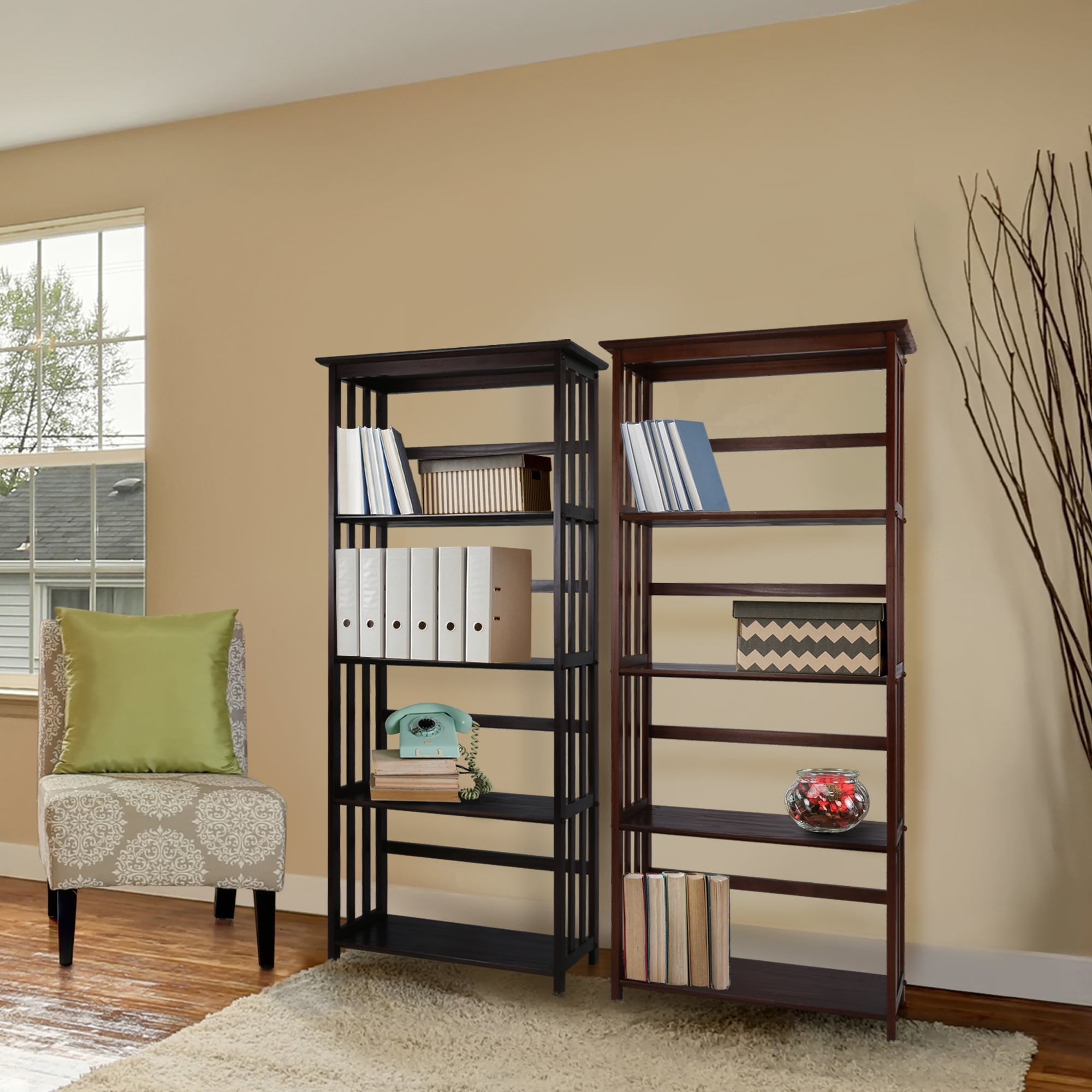 5 tier mission style bookcase deals