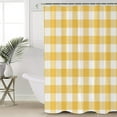 thumbnail image 4 of Yellow Buffalo Check Plaid Shower Curtain Farmhouse Style Shower Curtains for Bathroom Curtain Sets with Hooks Waterproof Fabric Bath Curtain Small Stall Size 36" x 72", 4 of 6