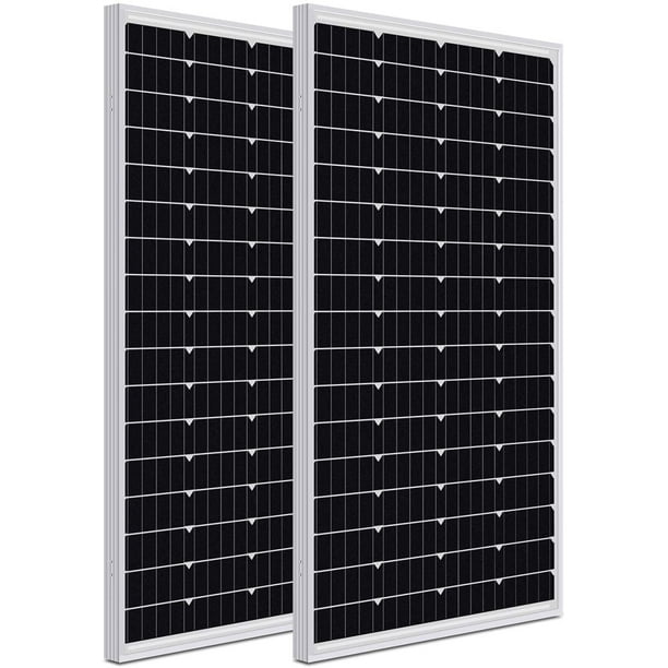 Weize 0 Watt 12 Volt Monocrystalline Solar Panel 2 Pack Of 12v 100w High Efficiency Monocrystalline Pv Module For Home Camping Boat Caravan Rv And Other Off Grid Applications Walmart Com