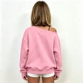 thumbnail image 4 of lnmuld Girls Long Sleeve Off Shoulder Sweatshirt, Solid, Soft Stretchy Loose Fit Casual Spring Fall Everyday Wear Top Size:3-4 Years, 4 of 5