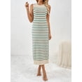 thumbnail image 2 of Komoo Women Summer Knit Dress Sleeveless Round Neck Striped Midi Dress Slim Fit Long Tank Sundress, 2 of 8
