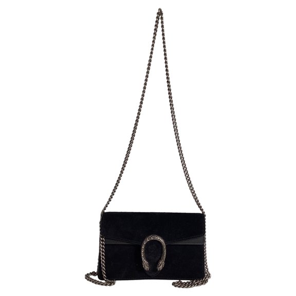 Pre-Owned Gucci Mini Dionysus Shoulder Bag in Black Suede