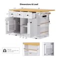 thumbnail image 2 of Taoruifang White 53″ Large Kitchen Island with Drop Leaf & Power Outlet – Rolling Cart, Internal Storage, 2 of 27