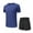 Navy, variant on Wdfiry Workout Sport Sets for Men 2 Piece Outfits Summer Tracksuit Sets Fashion Cool Quick Dry Athletic Sets Solid Casual Short Sleeve V-Neck Shirts with Shorts