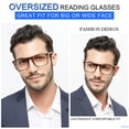thumbnail image 2 of MARE AZZURO Oversized Reading Glasses 1.25 Men Big Square Readers for Large Head 1.0 1.25 1.5 1.75 2.0 2.25 2.5 2.75 3.0 3.5 4.0 5.0 6.0 (Tortoise, 125), Polycarbonate Lens, 2 of 6